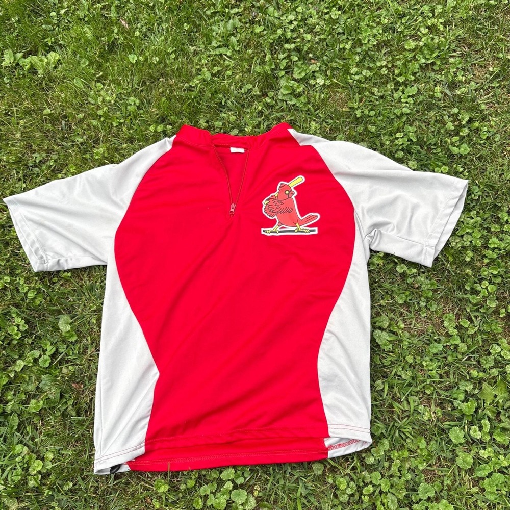 Vintage St Louis Cardinals Half Zip Jersey Mens XL Y2K Red Pullover